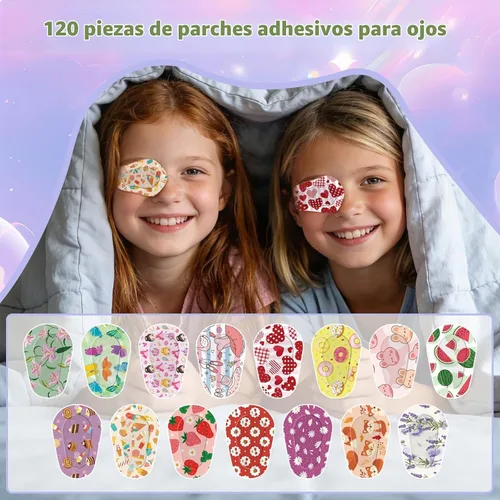 Vista 6 de 120 parches adhesivos para los ojos para niños, parches de ojos para niñas