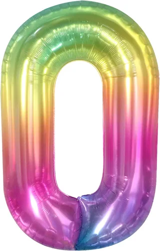 Vista 3 de Globos gigantes del número 60 para cumpleaños de niña – 40 pulgadas Globo arcoíris 60 para decoraciones de cumpleaños 60 para niñas Globos