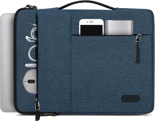 Vista 9 de Funda para laptop de 13.3, 14, 15.6 pulgadas, impermeable, duradera, bolsa de transporte para computadora de negocios, compatible con MacBook