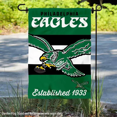 Vista 2 de WinCraft Bandera de jardín de doble cara retro vintage de los Philadelphia Eagles