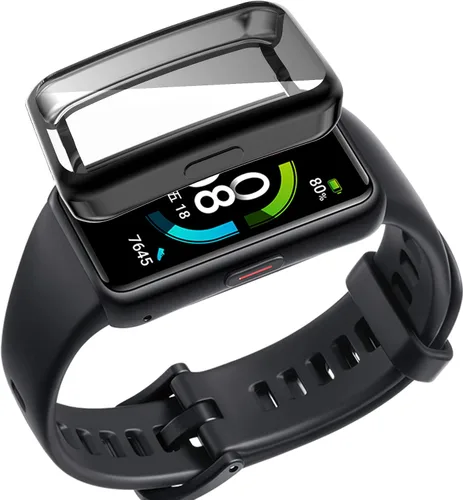 Vista 5 de Funda protectora de pantalla compatible con Huawei Honor Band 6, ultrafina y suave, chapada en TPU, carcasa completa, accesorios para reloj