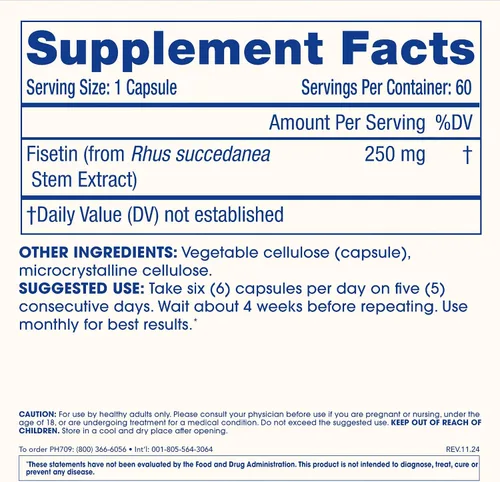 Vista 6 de ProHealth Suplemento de fisetina pura 250 mg, 60 cápsulas