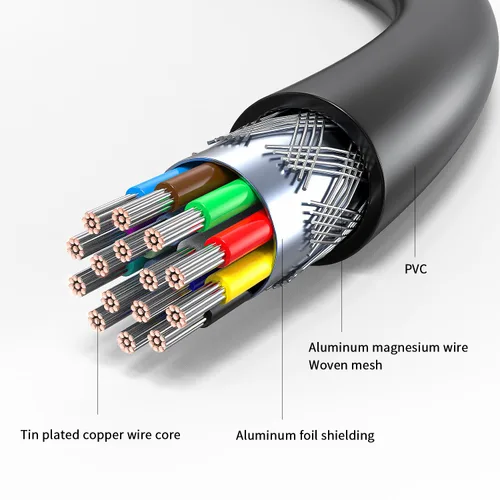 Vista 5 de Conector DB9 macho a cable desnudo, cable serie DB9, cable de extensión serie de 9 pines 26AWG 10FT-3M, los 9 cables equipados con bloques de DB15