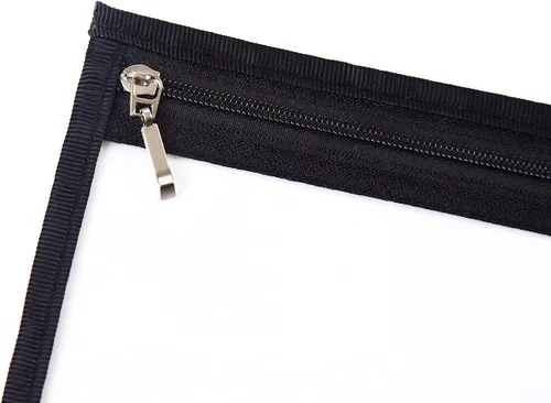 Vista 5 de Bolsas organizadoras Augbunny de PVC transparente, resistentes al agua, multiuso, con cierre, paquete de 6, Negro S