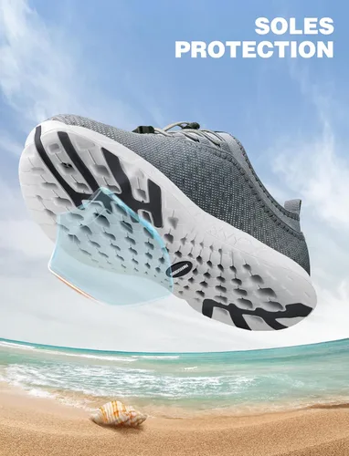 Vista 2 de SEEKWAY Zapatos de agua para hombre y mujer, secado rápido, zapatos acuáticos descalzos, playa, caminar, kayak, canotaje, deportes acuáticos SP006