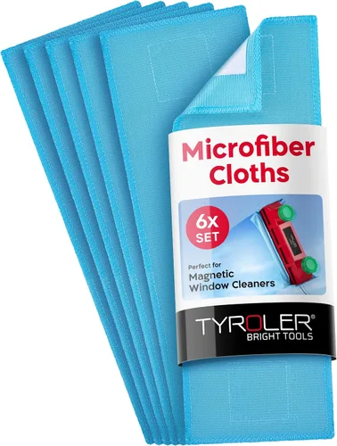 Vista 6 de Tyroler Bright Tools Paños de limpieza de microfibra de repuesto de alta calidad, diseñados exclusivamente para el limpiador magnético de ventanas