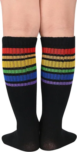 Vista 3 de Durio Calcetines de fútbol para niños calcetines de fútbol de algodón suave para niños y niñas calcetines deportivos hasta la rodilla