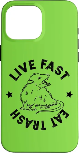 Vista 19 de iPhone 16 Funny Live Fast Eat Trash Possum Lover Case