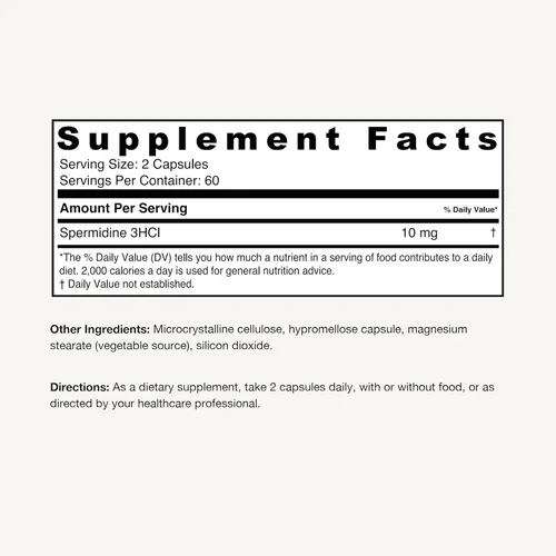 Vista 3 de Prime Powders Cápsulas de espermidina sin gluten, concentración 99%, 100 veces más potentes que el extracto de germen de trigo para soporte