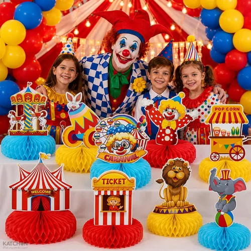 Vista 6 de KatchOn, Centros de mesa de carnaval para mesas, paquete de 9, decoraciones de carnaval Carnival Theme Party Decorations Carnival Centerpieces