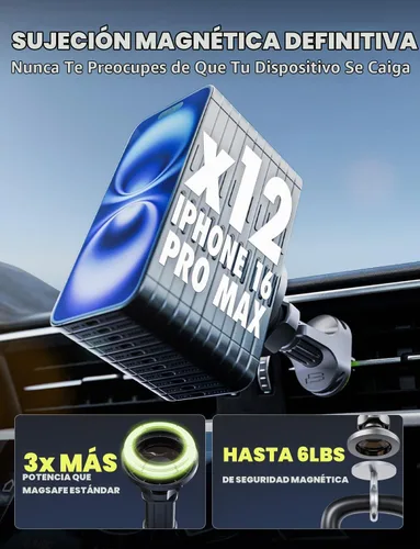 Vista 4 de Bracketron MagAlign Pro MagSafe - Soporte para teléfono de coche, ventilación y salpicadero, 360°