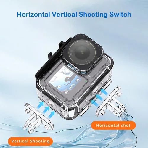 Vista 3 de Funda impermeable para cámara DJI Osmo Action 3/Action 4/Action 5 Pro Horizontal and Vertical Shooting Dive Case,45M/148FT Underwater Deep Diving