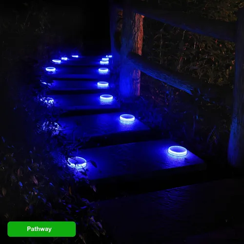 Vista 9 de YiLaie Luces Solares Azules para Muelle al Aire Libre Impermeables, Luces de Advertencia para Entrada Solares para Embarcaciones (Paquete de 4)