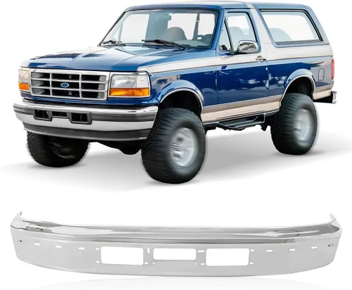 Vista 9 de CarPartsDepot Nuevo Parachoques Delantero de Acero Cromado Compatible con Ford 1967-1977 F-100 F-250 F-350 1975-1977 F-150 F-500 Se Ajusta
