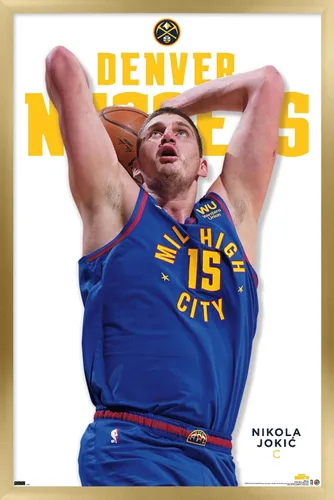 Vista 13 de Trends International NBA Denver Nuggets - Póster de pared Nikola Jokic Feature Series 23, 22.4 pulgadas de largo x 14.7 W, versión enmarcada
