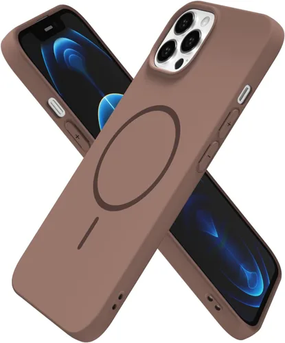 Vista 65 de Oakxco Funda de Silicona Mag Safe para iPhone 12 Pro Max, Funda Magnética Delgada y Fina Compatible con Carga Inalámbrica MagSafe, Bonita Funda