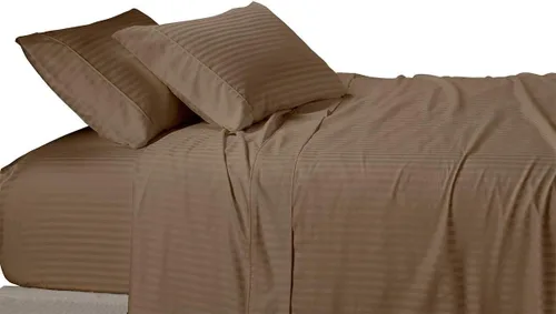 Vista 32 de Royal Tradition Damask Striped - Juego de sábanas de 600 hilos, 100% algodón, tamaño individual extra largo XL, 3 piezas, color beige