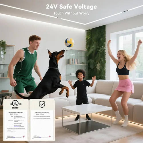Vista 5 de PAUTIX Tiras de luces LED COB 65.6 pies/20m blanco cálido 2700K, compatible con Alexa/Google Assistant, tiras LED regulables para dormitorio