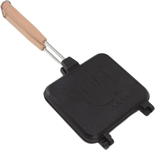 Vista 3 de JTLB Sartén para sándwich, doble cara a prueba de palillos con mango desmontable para bistec, pan, huevo