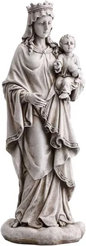 Vista 5 de Avalon Gallery Escultura al aire libre - Colección Marian Garden Estatua católica para el hogar o la iglesia, 24.5 pulgadas de alto, María Reina