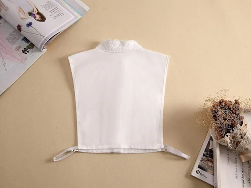 Vista 2 de SUZALA Collar falso de encaje, cuello falso desmontable para mujer, cuello falso para blusa, suéter