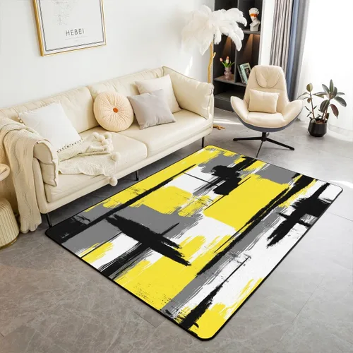 Vista 21 de Feelyou Tapete de interior de arte abstracto para niños y niñas, alfombra geométrica de 3 x 5 pulgadas, ultra suave, retro, circular, geométrica
