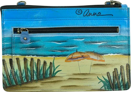 Vista 2 de Anna by Anuschka Women’s Hand-Painted Genuine Leather Organizer Wallet On a String