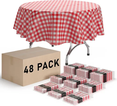 Vista 9 de Exquisite Cubierta de Mesa para Picnic - Paquete de 6 Manteles Premium Rectangulares de Plástico - Cubierta de Mesa para BBQ a Cuadros Negro