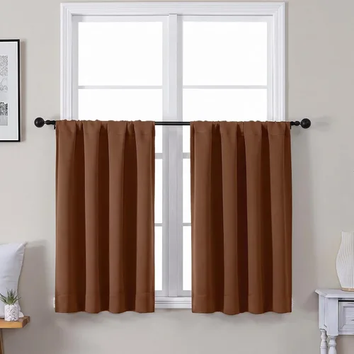 Vista 79 de Gwine Aqua Short Curtains 36 Inches Long - Small Half Window Kitchen Curtains Over Sink, Solid Blackout Curtain for Bathroom Basement Cabinet RV, 2