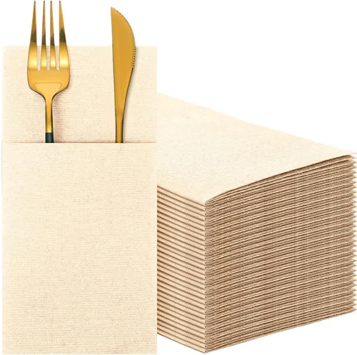 Vista 16 de Cindeer 150 Pz Servilletas de Lino Negras para Cena con Sensación de Lino, Bolsillo Plano Incorporado, Preplegadas, Toalla de Mano Desechable