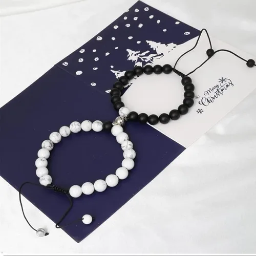 Vista 6 de Regalos para parejas para novio, novia, pulseras magnéticas para pareja, aniversario, regalo de Navidad para marido, esposa, pareja a juego