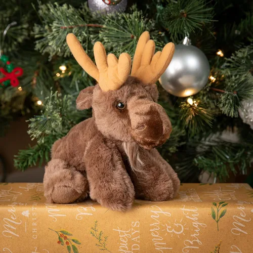 Vista 2 de The Petting Zoo Peluche de alce, regalos para niños, animales salvajes de la vida silvestre, juguete de peluche de alce de 9 pulgadas