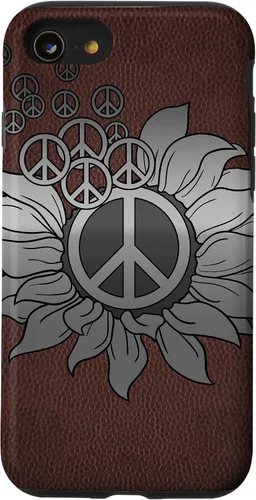 Vista 18 de Sunflower Peace Sign Hippie Hippy Vintage Floral Soul Gift Case for iPhone 17
