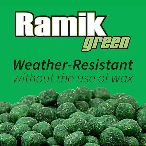 Vista 2 de Neogen Ramik Green con Sabor a Pescado - Pepitas de Rodenticida Resistentes a la Intemperie, bolsa de 4 libras (00615)