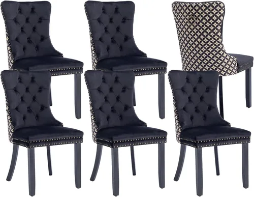 Vista 63 de Juego de 2 sillas de comedor de terciopelo beige, sillas de comedor tapizadas beige01