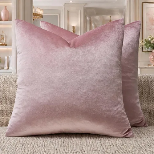 Vista 49 de GIGIZAZA Juego de 2 fundas de almohada doradas de terciopelo de 20 x 20 pulgadas para sofá Almohadas para sofá, tela texturizada suave de 9.88