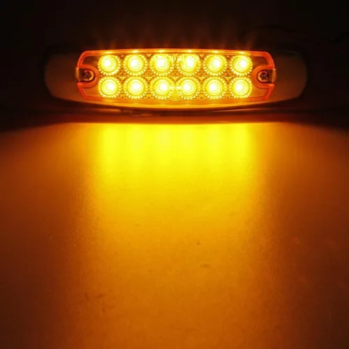 Vista 8 de Partsam 10 Uds. 6.2 "ámbar 12LED Laterales Luces de Liquidación con Bisel de Acero Inoxidable Reemplazo para Semi Camiones Peterbilt Kenworth