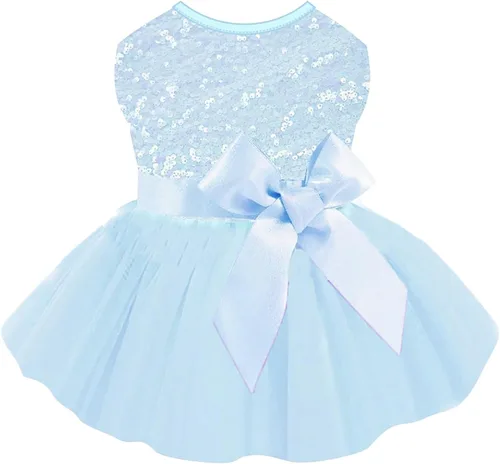 Vista 18 de Yikeyo Vestido de perro para primavera y verano, ropa de perro para perros pequeños, falda para perros pequeños, vestidos de cachorro, vestido