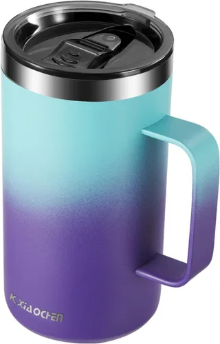 Vista 21 de KXIAOCHEN - Taza de café aislada de 20 onzas con tapa, taza de café de acero inoxidable, vaso de café de doble pared con aislamiento al vacío