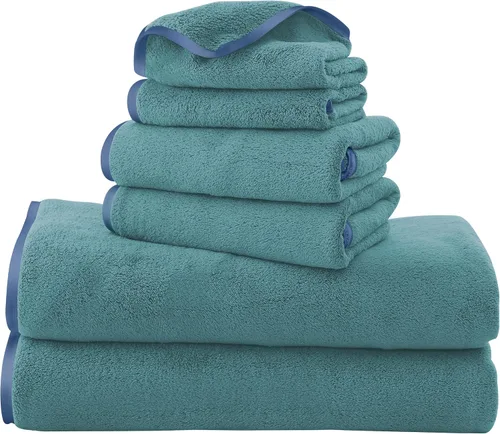 Vista 48 de TENSTARS Toallas de baño de seda con dobladillo para liquidación de baño - 27 x 55 pulgadas - Ligeras, delgadas, de secado rápido - Toalla