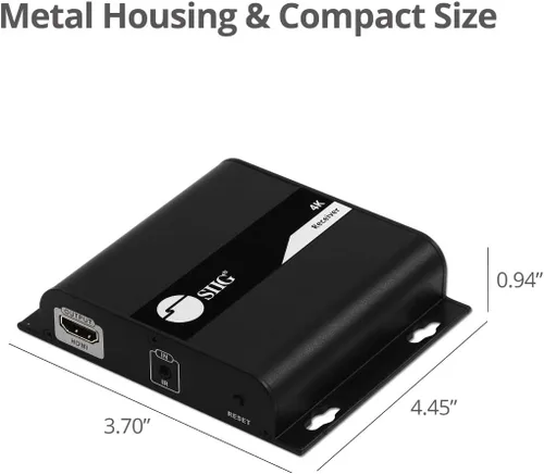 Vista 8 de SIIG Extensor HDMI 4K a través de IP CAT5e/6/7 Ethernet, hasta 394 pies - receptor solamente (CE-H25E11-S2)