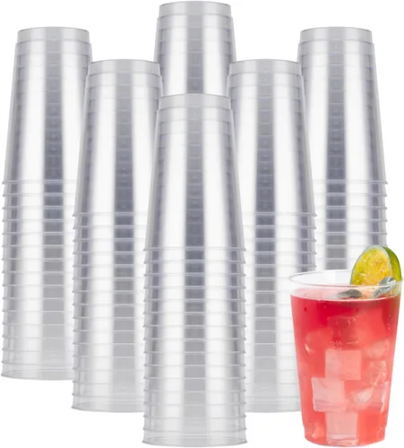 Vista 7 de Goodluck 50 vasos de plástico transparente de 12 onzas para fiestas, vasos desechables de plástico transparente, vasos de cóctel para bodas, Acción