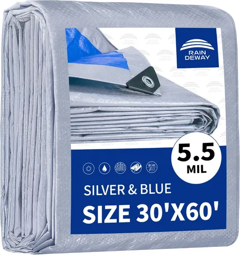 Vista 74 de RAINDEWAY Tarps - Lona impermeable de color azul de 4 x 16 pies de grosor, resistente a desgarros, multiusos, para techo, campamento, automóvil