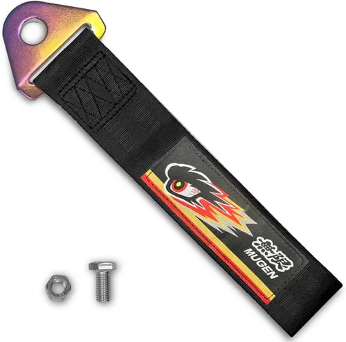 Vista 20 de Q1-TECH, Correa de remolque JDM – Cinturón de remolque de carreras deportivas, gancho de cuerda de tracción personalizado para parachoques delantero