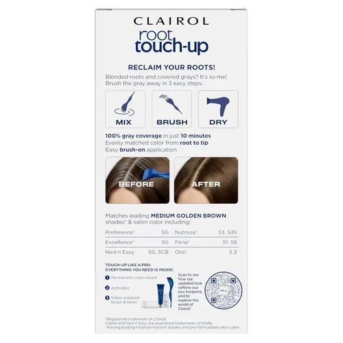 Vista 125 de Clairol Root Touch-Up de Nice'n Easy Tinte Permanente para el Cabello, 10 Rubio Extra Claro, Paquete de 1 Clairol Root Touch Up - Tinte permanente