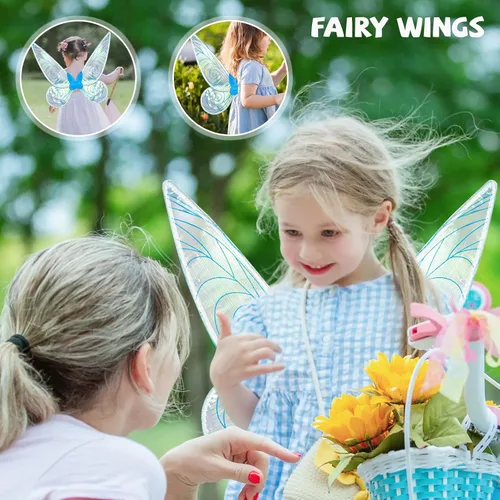Vista 3 de Alas de hadas para adultos, alas de mariposa para mujeres y niñas, disfraz de Halloween, alas de ángel, disfraz, fiesta de cosplay