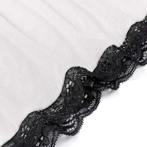 Vista 6 de Donnalla - Conjunto de lencería sexy para mujer, tallas grandes, 2XG, 3XG, 4XG, babydoll de encaje con copas divididas