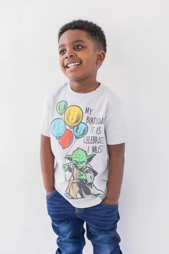 Vista 2 de STAR WARS Darth Vader Yoda - Camiseta de cumpleaños para niños pequeños a niños grandes