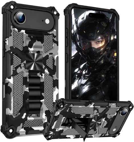 Vista 36 de CCSmall Funda de camuflaje para Apple iPhone 14 para hombres, protección resistente a prueba de golpes con función atril para iPhone 14 MC verde