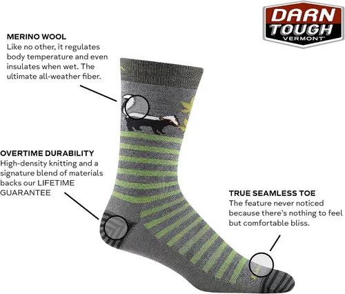 Vista 2 de DARN TOUGH (6066) Animal Haus Crew - Calcetines ligeros para hombre